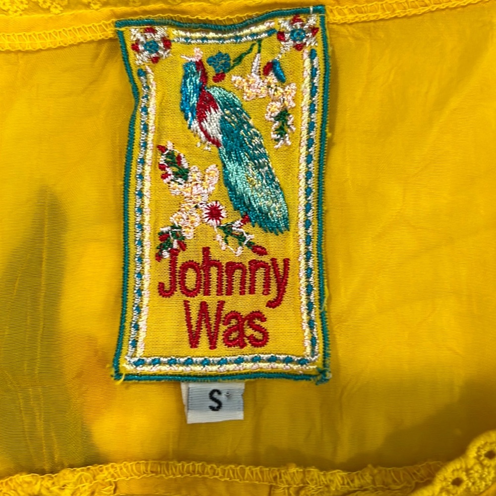 Johnny Was Yellow Embroidered Boho Top - Picture 10 of 10